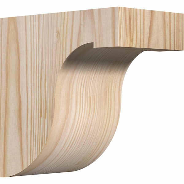 Ekena Millwork Del Monte Smooth Corbel, Douglas Fir, 3 1/2"W x 6"D x 6"H COR04X06X06DEL00SDF - main